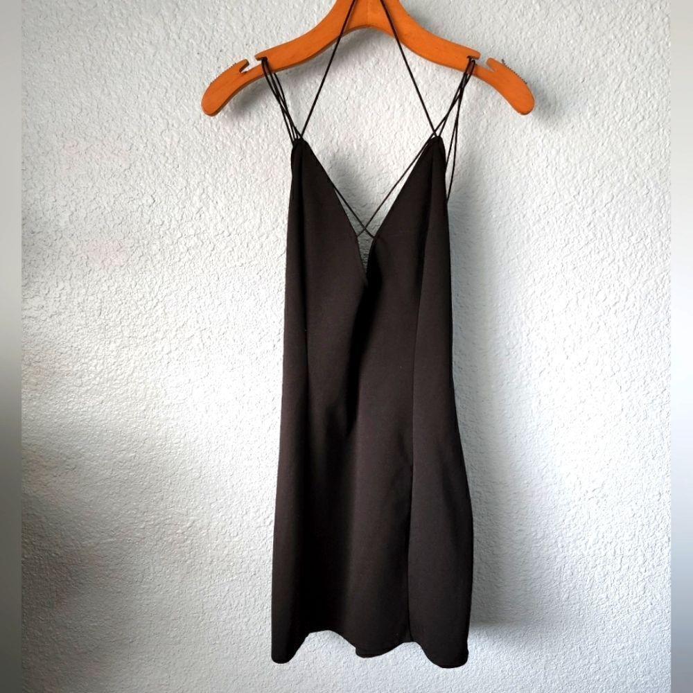 TOBI Black Dress The upscale luxecore minimalist strings little black dress